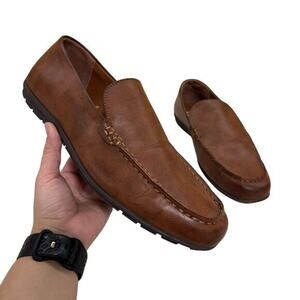 Frye and Co Faux Leather Brown Slip On Casual Dress Shoes Men's‎ Loafer 9.5